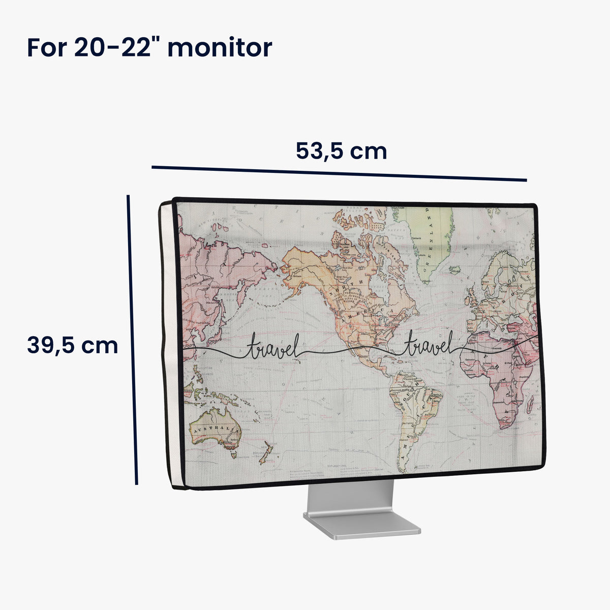 20-22" Monitor Staubschutzhülle Retro Blumen