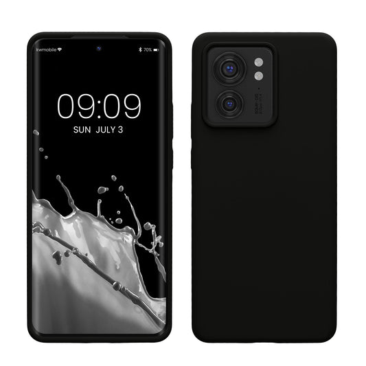 kwmobile Handyhülle für Motorola Edge 40 Hülle - Case Silikon - Kabelloses Laden - Schutzhülle Cover in Schwarz Schwarz  