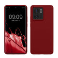 kwmobile Handyhülle für Motorola Edge 40 Hülle - Case Silikon - Kabelloses Laden - Schutzhülle Cover in Rhabarber Rot Rhabarber Rot  