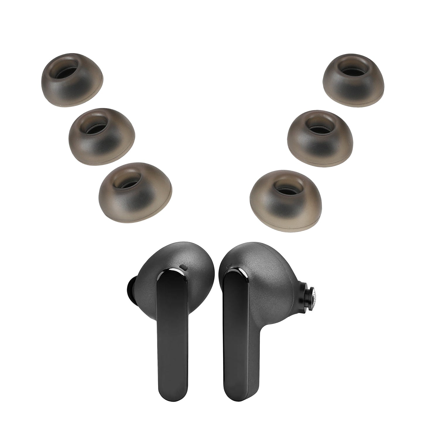 kwmobile 6x Silikonaufsätze für JBL Live Pro 2 TWS - Ersatz Ohrstöpsel - Ear Tips für In-Ear Kopfhörer - Zubehör Ersatzpolster in Schwarz Schwarz  