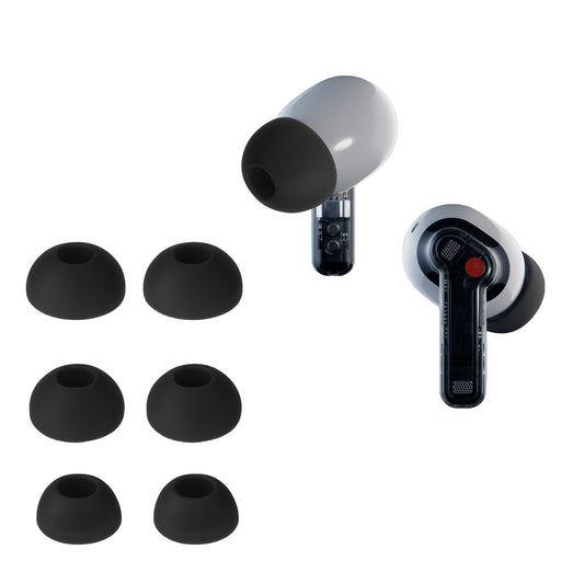 kwmobile 6x Silikonaufsätze für Nothing ear (2) - Ersatz Ohrstöpsel in 3 Größen - Ear Tips für In-Ear Kopfhörer - Zubehör Ersatzpolster in Schwarz Schwarz  