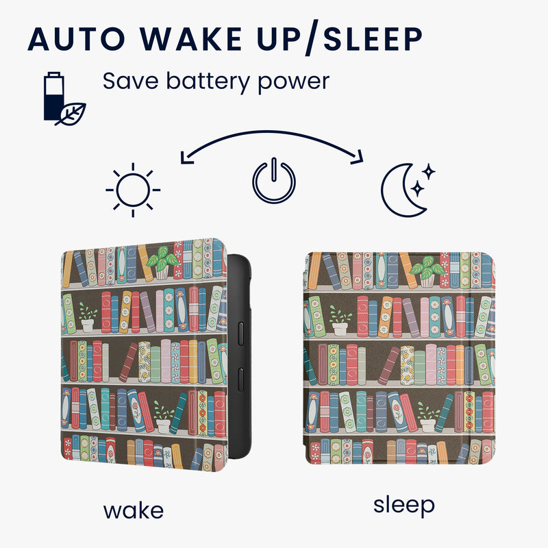Kobo Libra 2 mit Auto-Sleep eReader Flip Case Bücherregal