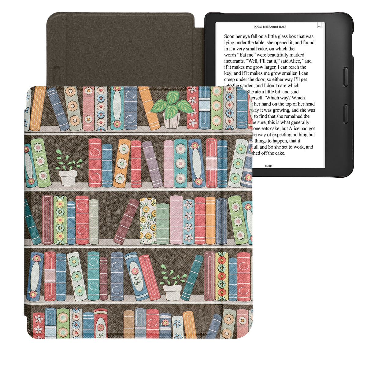 Kobo Libra 2 mit Auto-Sleep eReader Flip Case Bücherregal