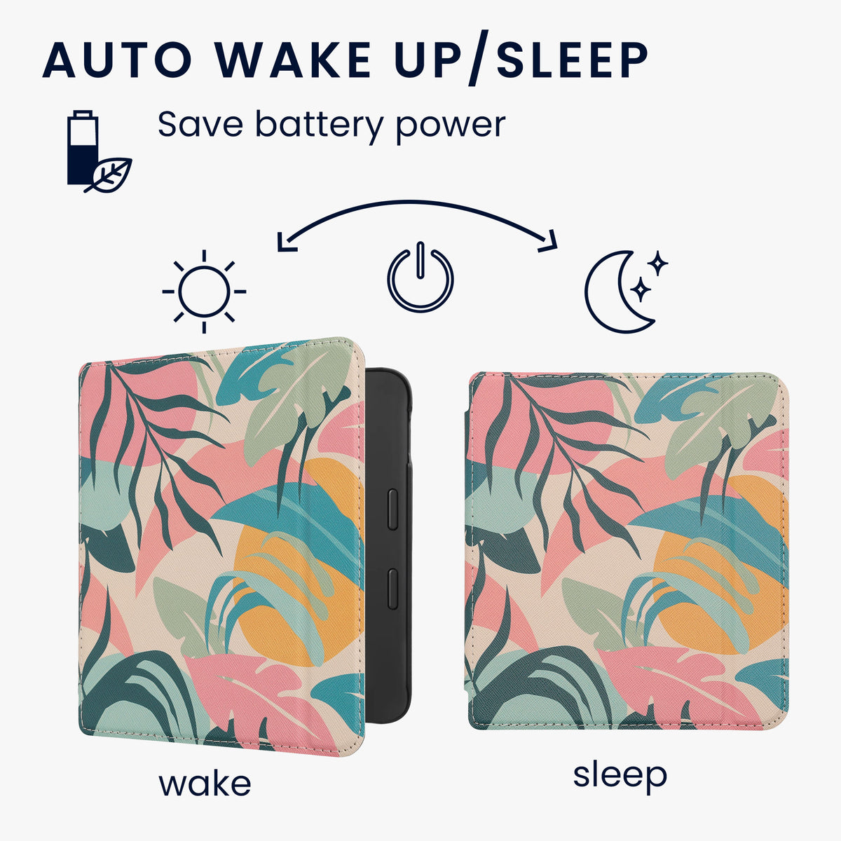 Kobo Libra 2 mit Auto-Sleep eReader Flip Case Bücherregal