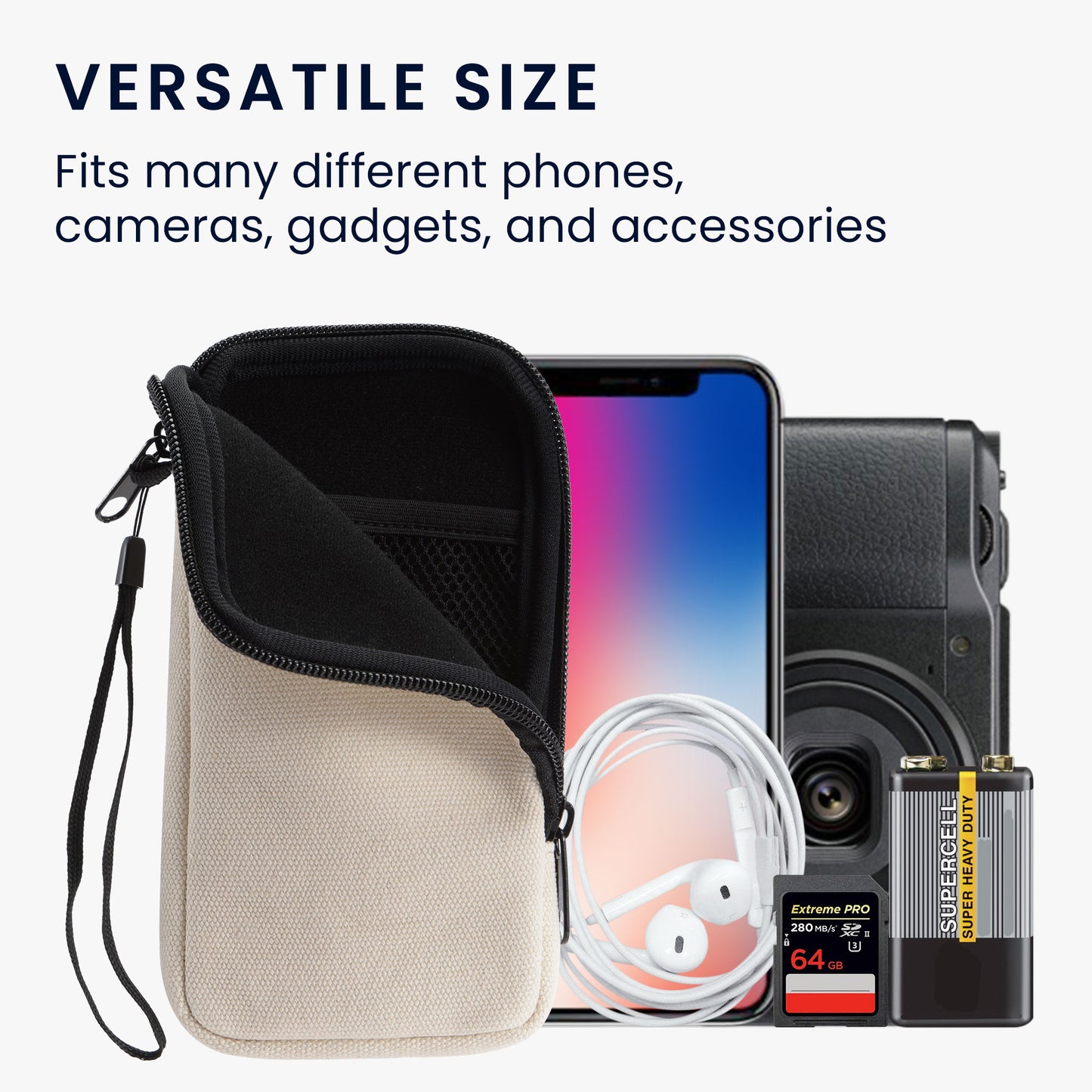kwmobile Handy Tasche kompatibel mit Smartphones Hülle mit Mikrofaser Inlay Handytasche mit 17,2 x 8,4 cm Innenmaße