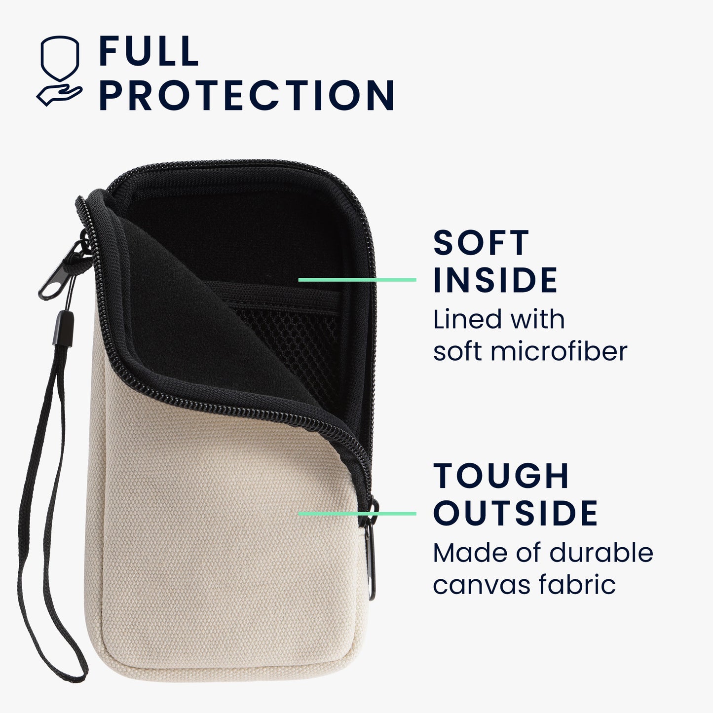 kwmobile Handy Tasche kompatibel mit Smartphones Hülle mit Mikrofaser Inlay Handytasche mit 17,2 x 8,4 cm Innenmaße
