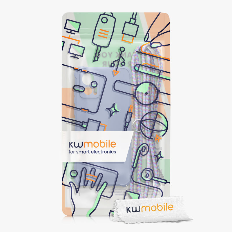 kwmobile Necklace Case kompatibel mit Motorola Edge 30 Neo Hülle - Cover mit Kordel zum Umhängen - Silikon Schutzhülle