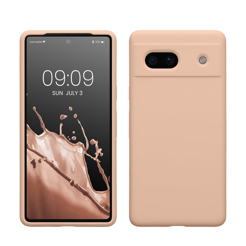 kwmobile Handyhülle für Google Pixel 7a Hülle, für Pixel 7a Case - Hülle Silikon - kabelloses Laden - Pastell Pfirsich Pastell Pfirsich  