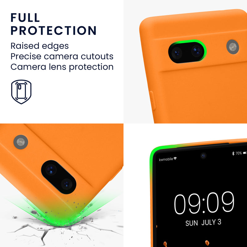 kwmobile Handyhülle für Google Pixel 7a Hülle - weiches Handy Silikon Case - Schutzhülle Cover