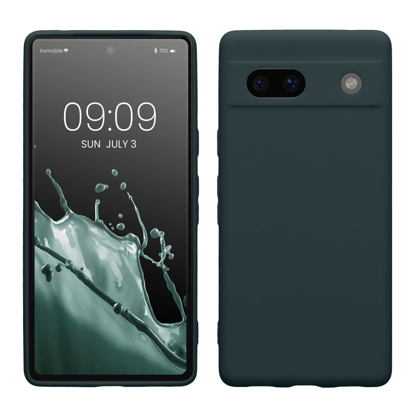 kwmobile Handyhülle für Google Pixel 7a Hülle - weiches Handy Silikon Case - Schutzhülle Cover - Dunkler Schiefer Dunkler Schiefer  
