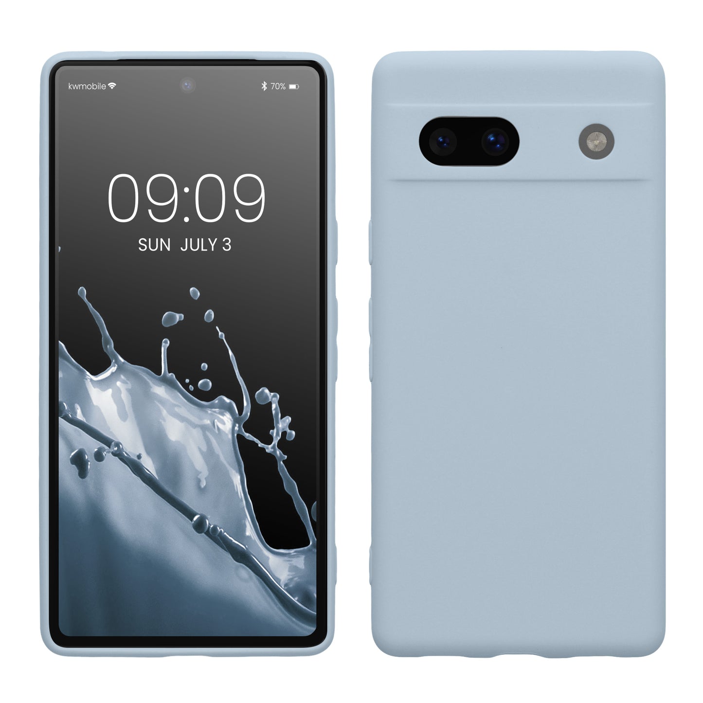 kwmobile Handyhülle für Google Pixel 7a Hülle - weiches Handy Silikon Case - Schutzhülle Cover - Hellblau matt Hellblau matt  