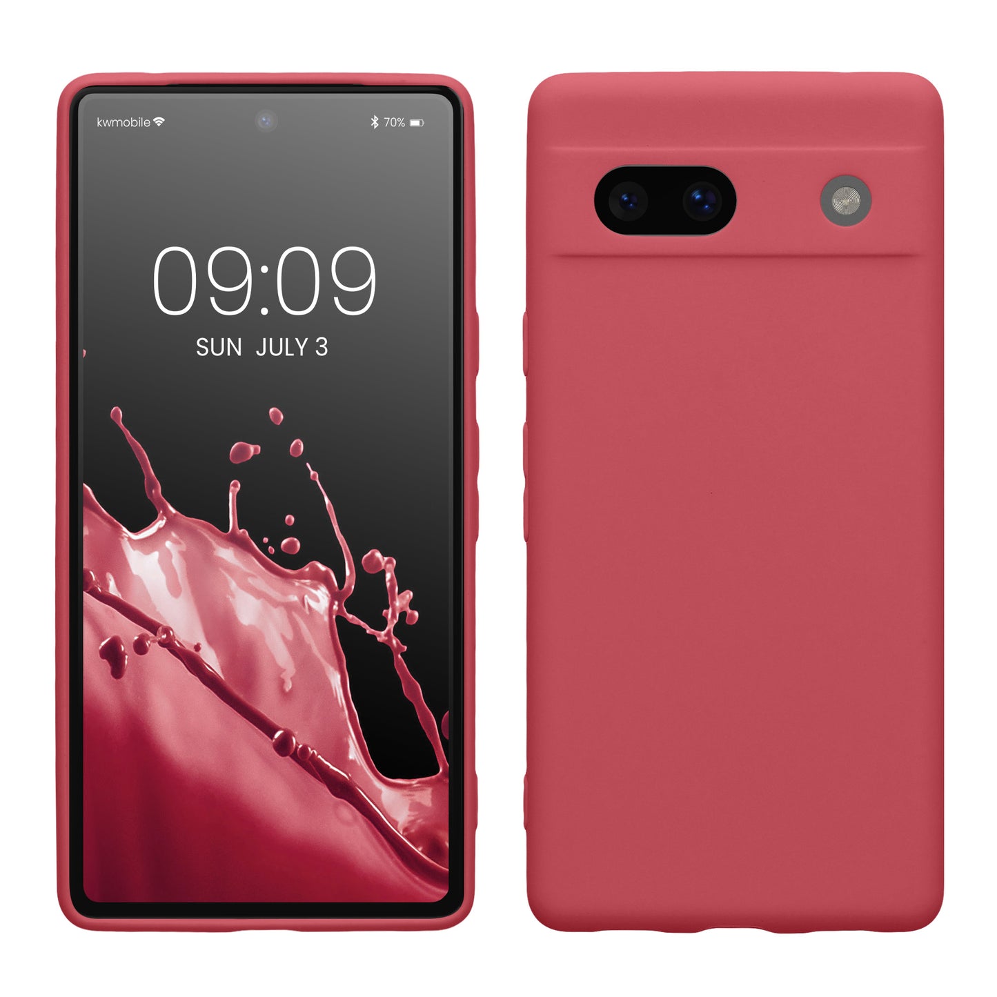kwmobile Handyhülle für Google Pixel 7a Hülle - weiches Handy Silikon Case - Schutzhülle Cover - Dark Rose Dark Rose  