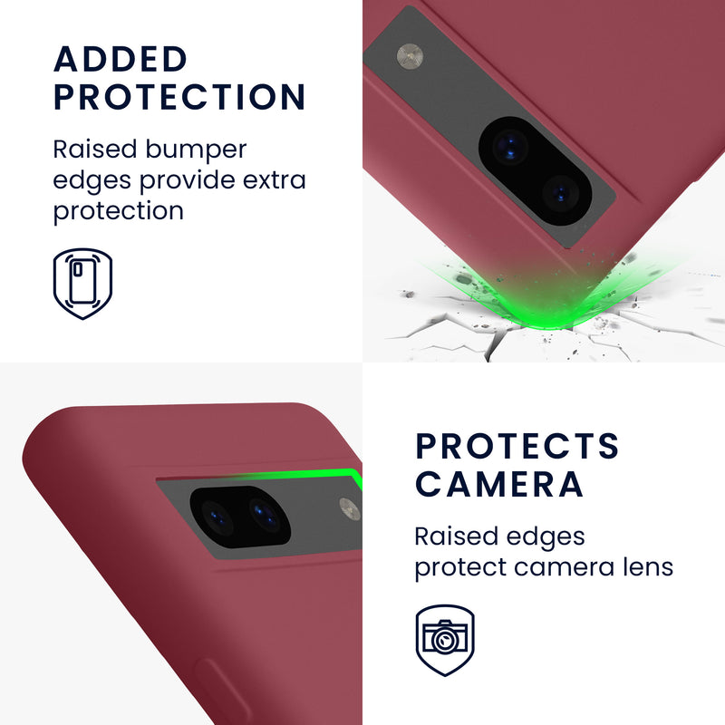 kwmobile Hülle kompatibel mit Google Pixel 7a Hülle - gummierte Silikon Handyhülle - Schutzhülle für kabelloses Laden - Case