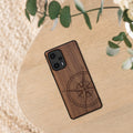 Holz Hardcase mit TPU Bumper für Xiaomi Poco F5 5G Kompass Vintage