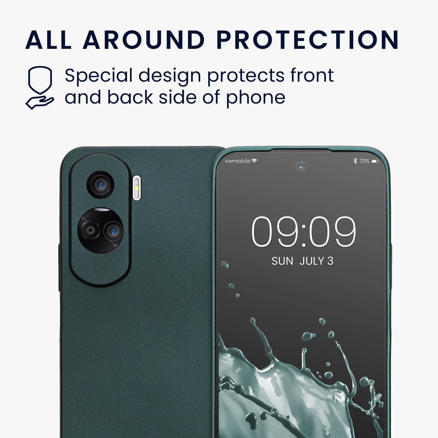 kwmobile Handyhülle für HONOR 90 Lite 5G Hülle - weiche Silikon Case metallisch schimmernd - Schutzhülle Cover