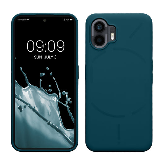 Gummierte Silikon Hülle für Nothing Phone (2) in Petrol matt