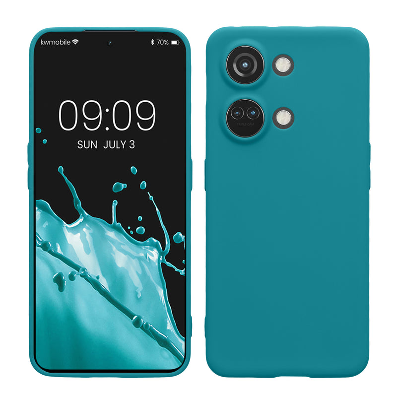 kwmobile Handyhülle für OnePlus Nord 3 5G Hülle - weiches Handy Silikon Case - Schutzhülle Cover - Petrol matt Petrol matt  
