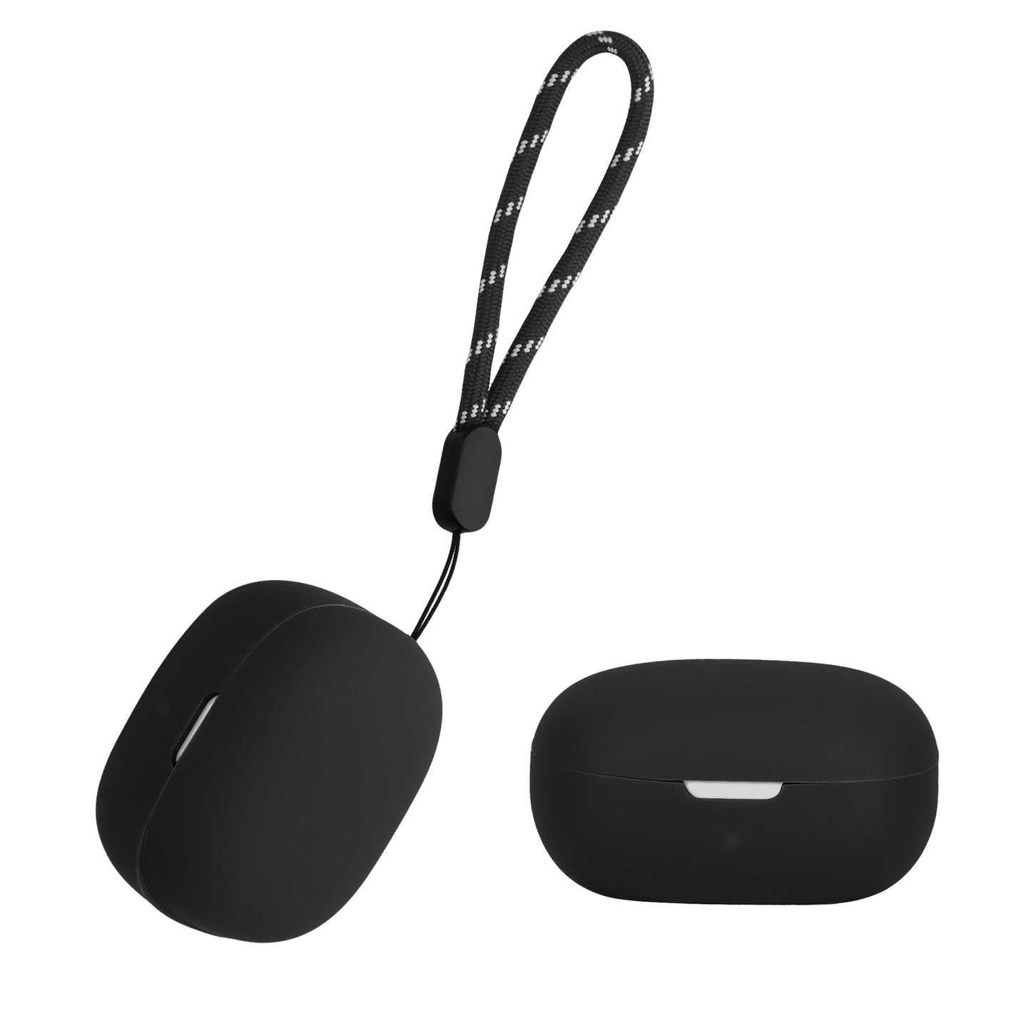kwmobile Schutzhülle für Anker Soundcore P20i Hülle - TPU Silikon Case für Kopfhörer Ladecase - stoßfestes Cover mit Karabiner - Schwarz Schwarz  