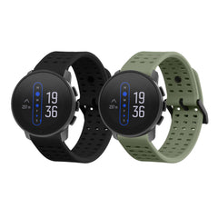 kwmobile 2x Uhrenarmband für Suunto 9 Peak Pro/ 9 peak / 5 peak / Vertical Armband - Fitnesstracker Band Set aus TPU Silikon - Ersatzarmband Smartwatch - Schwarz Pastellgrün Schwarz  [dsg01]