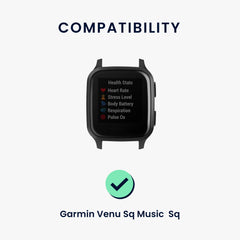 kwmobile Uhrenarmband für Garmin Venu Sq Music / Sq - Fitnesstracker Band Set aus Silikon - Ersatzarmband Smartwatch