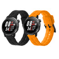 kwmobile 2x Uhrenarmband für COROS PACE 2 / APEX (42mm) Armband - Fitnesstracker Band Set aus TPU Silikon - Ersatzarmband Smartwatch - Schwarz Orange Schwarz  [dsg03]