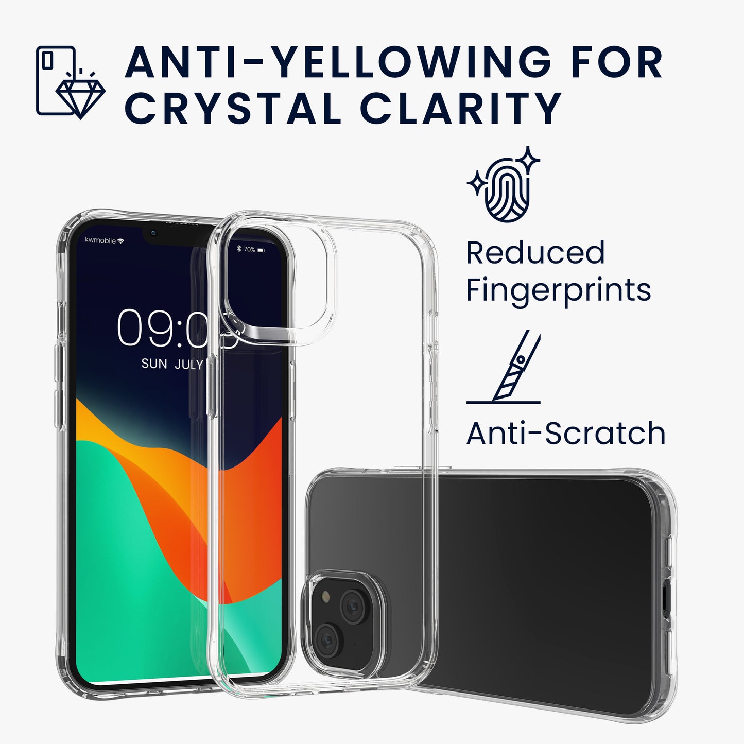 kwmobile 5in1 Set Handyhülle kompatibel mit Apple iPhone 13 Hülle - 1x stoßsichere Schutzhülle 2x Schutzglas Display 2x Kamerschutz Glas