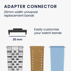 kwmobile Metall Adapter mit 20mm Bandbreite kompatibel mit Huawei Watch Fit 2 Uhrenarmband - Smartwatch Armband
