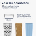 kwmobile Metall Adapter mit 20mm Bandbreite kompatibel mit Fitbit Versa 4 / Sense 2 / Versa 3 / Sense Uhrenarmband