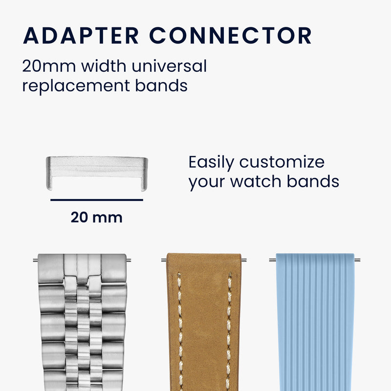kwmobile Metall Adapter mit 20mm Bandbreite kompatibel mit Fitbit Versa 4 / Sense 2 / Versa 3 / Sense Uhrenarmband