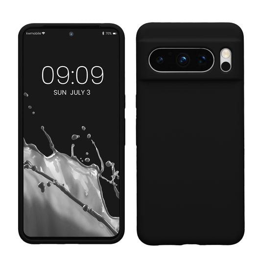 kwmobile Handyhülle für Google Pixel 8 Pro Hülle, für Pixel 8 Pro Case - Hülle Silikon - kabelloses Laden - Schwarz Schwarz  