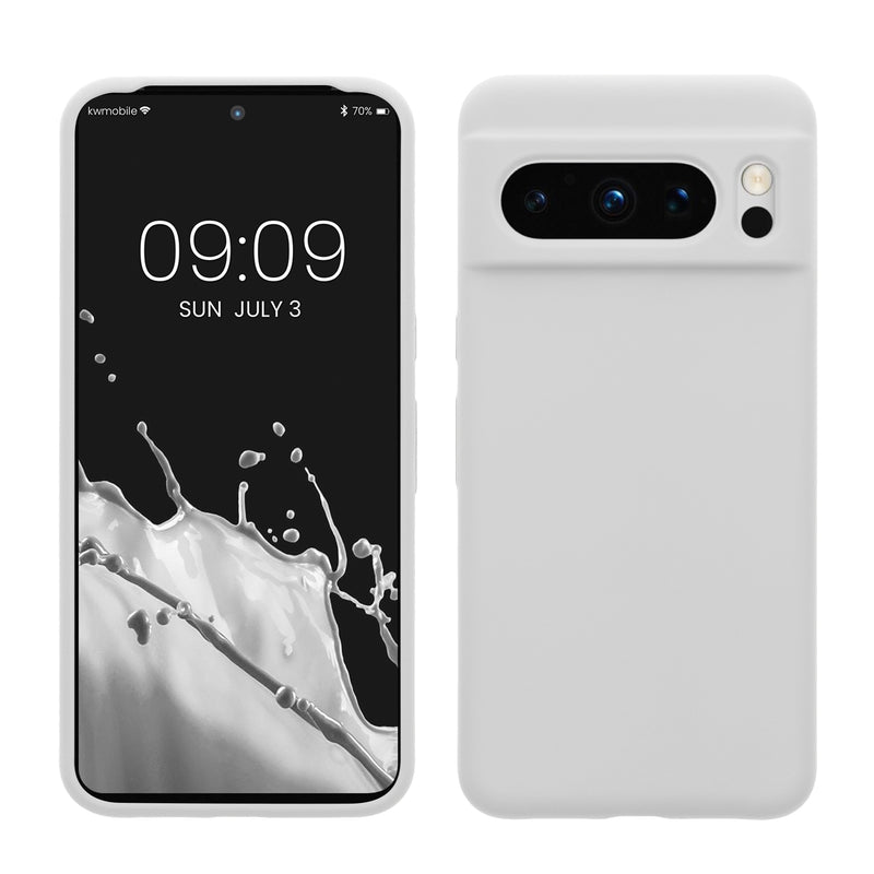 kwmobile Handyhülle für Google Pixel 8 Pro Hülle, für Pixel 8 Pro Case - Hülle Silikon - kabelloses Laden - Weiß Weiß  