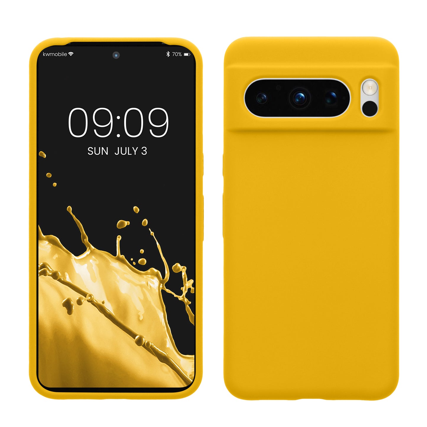 kwmobile Handyhülle für Google Pixel 8 Pro Hülle, für Pixel 8 Pro Case - Hülle Silikon - kabelloses Laden - Strahlend Gelb Strahlend Gelb  