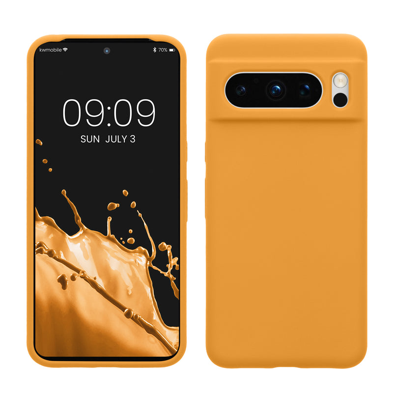 kwmobile Handyhülle für Google Pixel 8 Pro Hülle, für Pixel 8 Pro Case - Hülle Silikon - kabelloses Laden - Mango Mango  