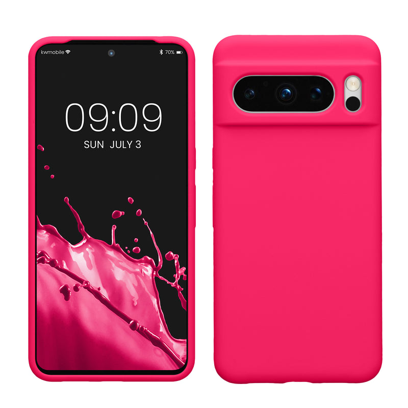 kwmobile Handyhülle für Google Pixel 8 Pro Hülle, für Pixel 8 Pro Case - Hülle Silikon - kabelloses Laden - Neon Pink Neon Pink  