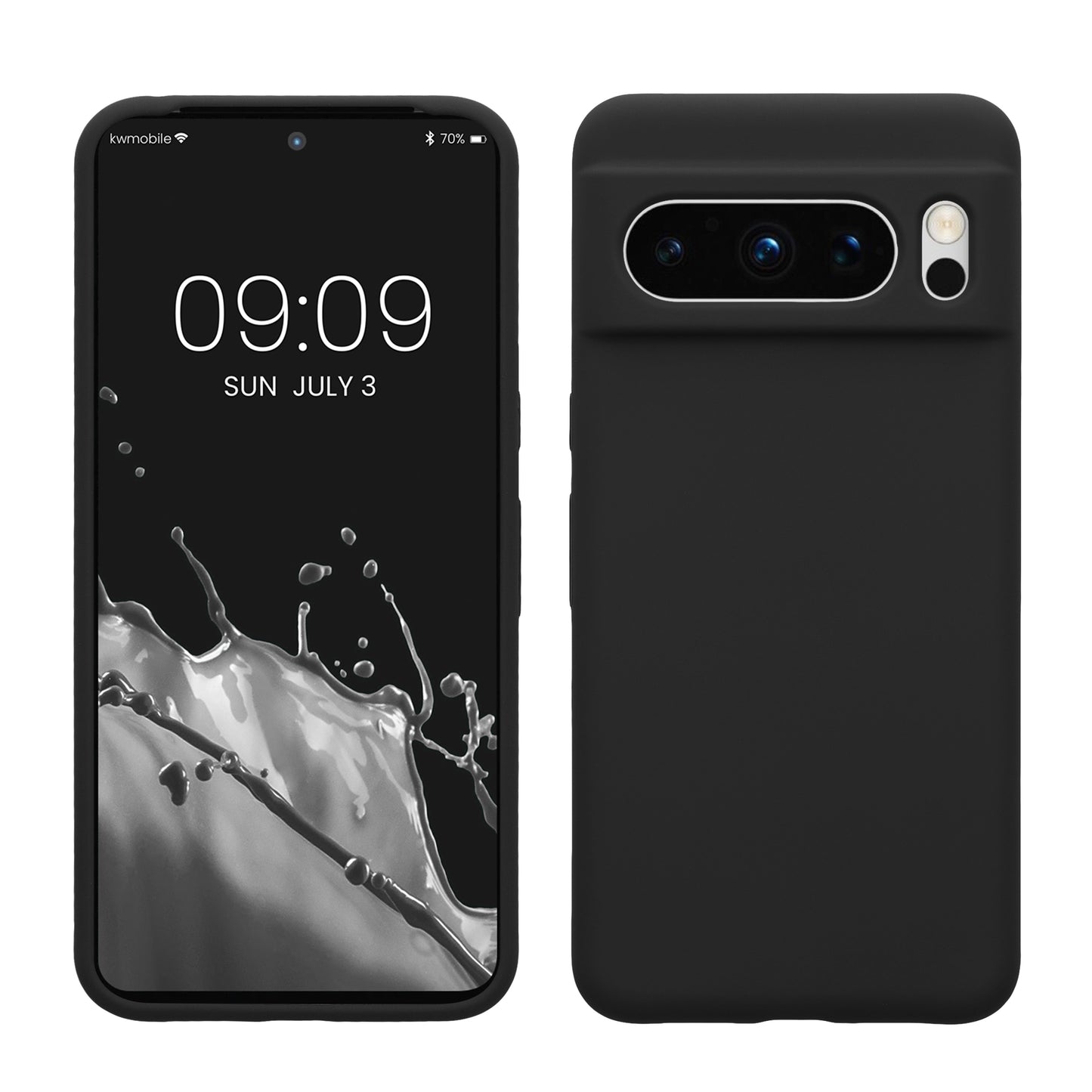 kwmobile Handyhülle für Google Pixel 8 Pro Hülle, für Pixel 8 Pro Case - Hülle Silikon - kabelloses Laden - Schwarz matt Schwarz matt  
