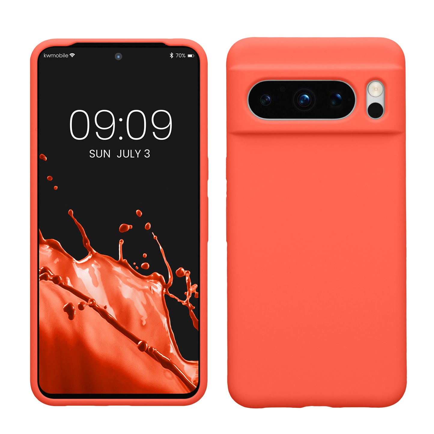 kwmobile Handyhülle für Google Pixel 8 Pro Hülle, für Pixel 8 Pro Case - Hülle Silikon - kabelloses Laden - Leuchtende Koralle Leuchtende Koralle  