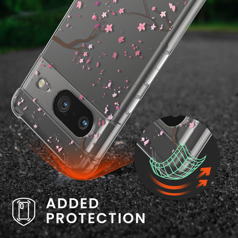 kwmobile Necklace Case kompatibel mit Google Pixel 8 Hülle - Silikon Cover mit Handykette - Transparent Travel Schriftzug