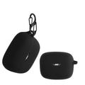 kwmobile Schutzhülle für JBL Tune Buds Hülle - TPU Silikon Case für Kopfhörer Ladecase - stoßfestes Cover mit Karabiner - Schwarz Schwarz  