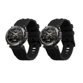 kwmobile 2x Uhrenarmband für Garmin T-Rex Ultra Armband - Fitnesstracker Band Set aus TPU Silikon - Ersatzarmband Smartwatch - Schwarz Dunkelblau Schwarz  [dsg01]