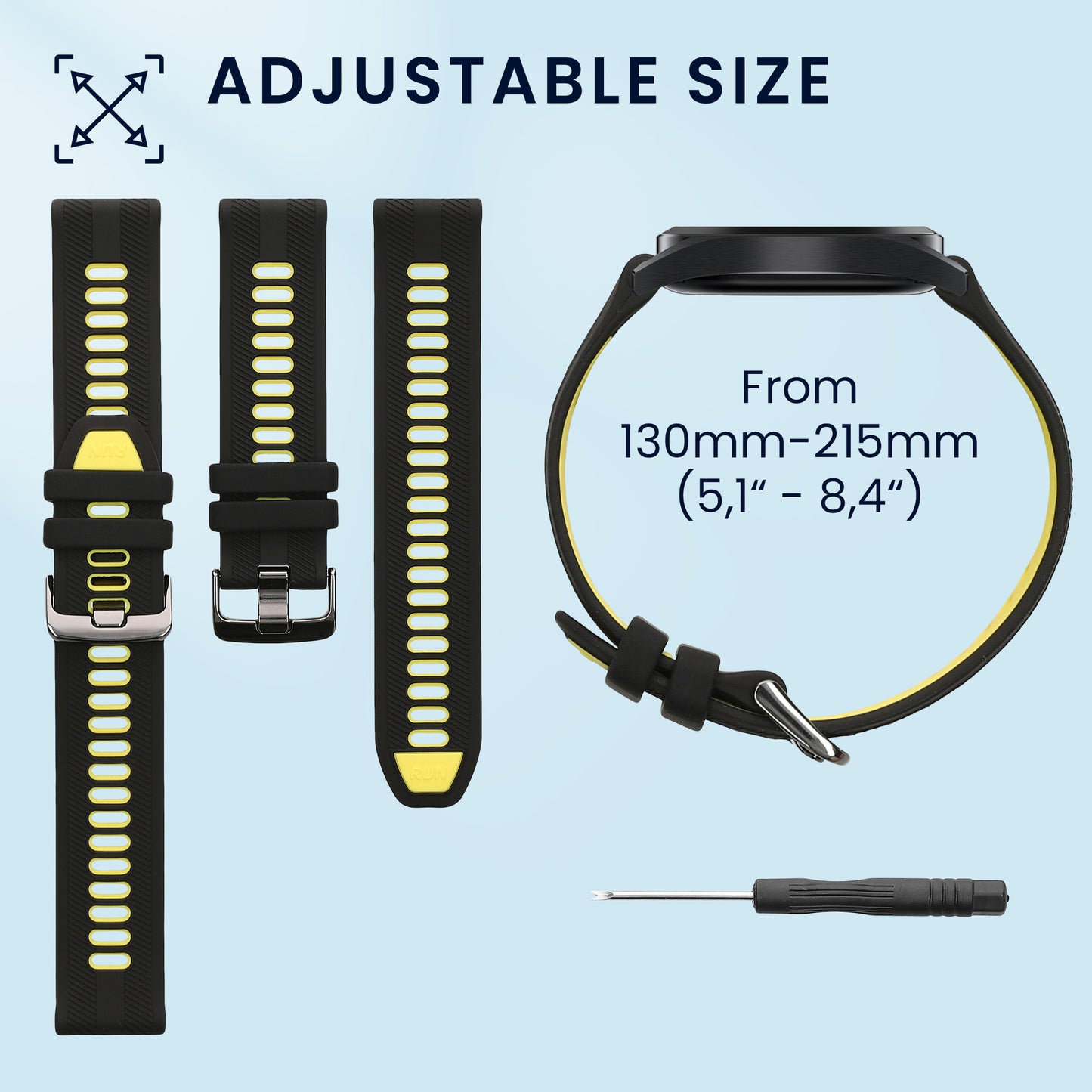 kwmobile Silikon Uhrenarmband für Garmin Forerunner 965 / 955 / 945 / 745 Armband - Ersatzarmband für Fitnesstracker