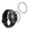 kwmobile 2x Glas Hülle für Huawei Watch 4 Schutzhülle - Fullbody Fitnesstracker Case Set aus Glas - Transparent Transparent  [dsg02]
