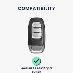 Audi A6 A7 A8 Q7 Q8 3-Tasten Autoschlüssel Keyless Schlüsselhülle
