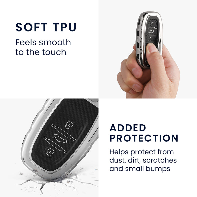 Hülle für Audi A6 A7 A8 Q7 Q8 3-Tasten Autoschlüssel Keyless