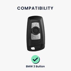 BMW 3-Tasten Funk Autoschlüssel (nur Keyless Go) Schlüsselhülle Carbon Silber