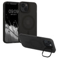 kwmobile Hülle kompatibel mit Apple iPhone 13 Hülle - Hard Case mit erhöhtem Rand - Kameraschutz integriert Schwarz Transparent Schwarz  