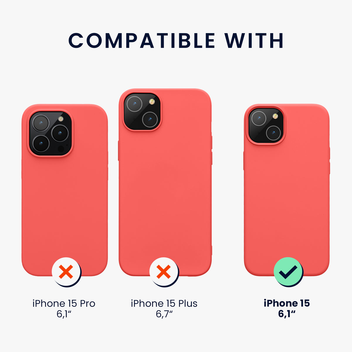 kwmobile Handyhülle für iPhone 15 Case - kabelloses Laden