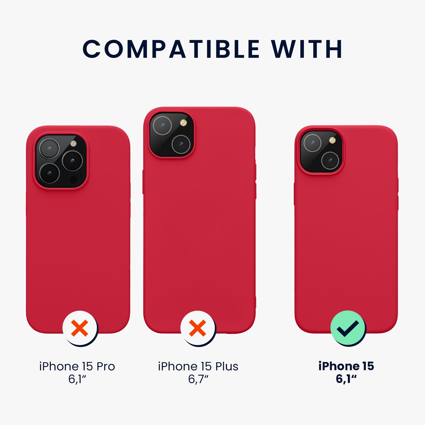 kwmobile Handyhülle für iPhone 15 Case - kabelloses Laden