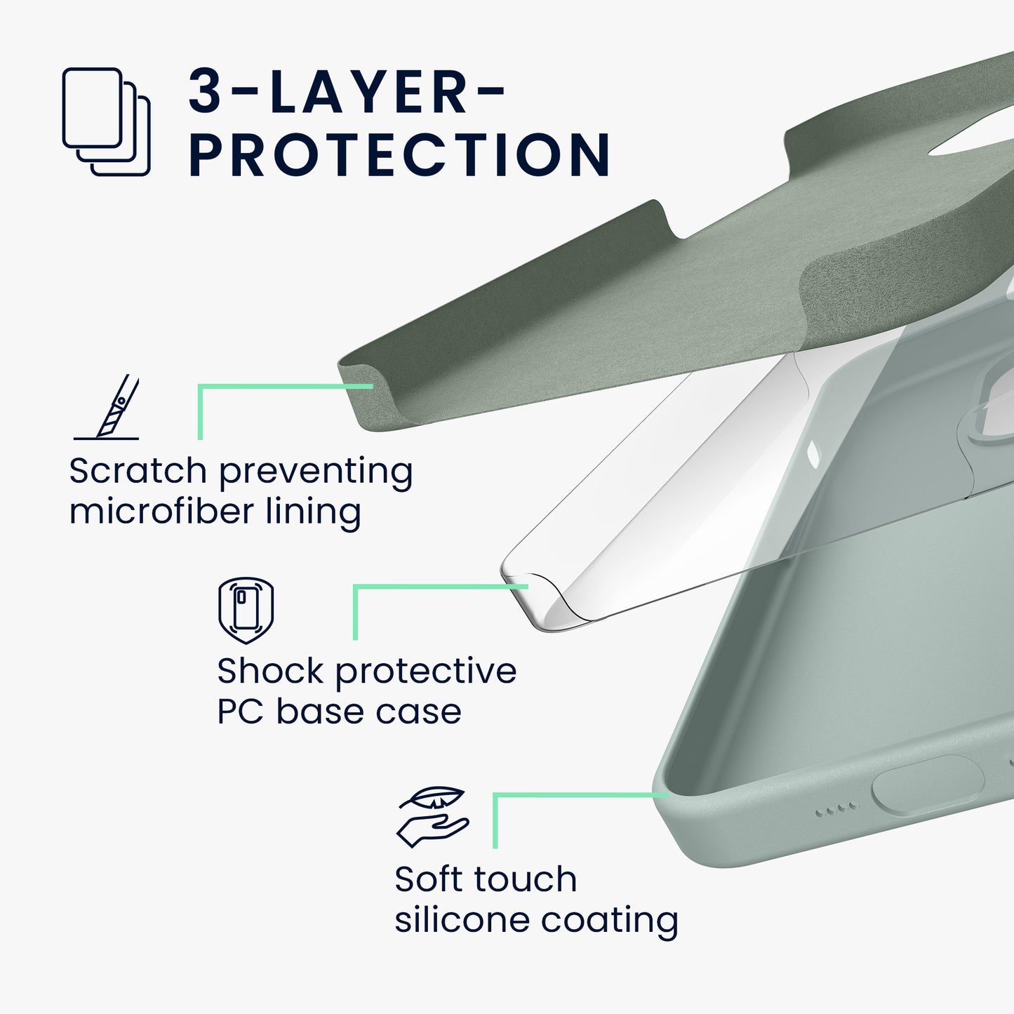 kwmobile Handyhülle für iPhone 15 Case - kabelloses Laden