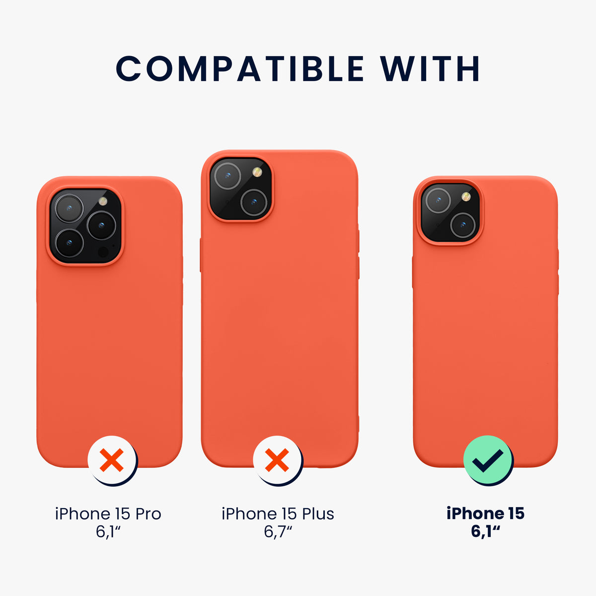 kwmobile Handyhülle für iPhone 15 Case - kabelloses Laden