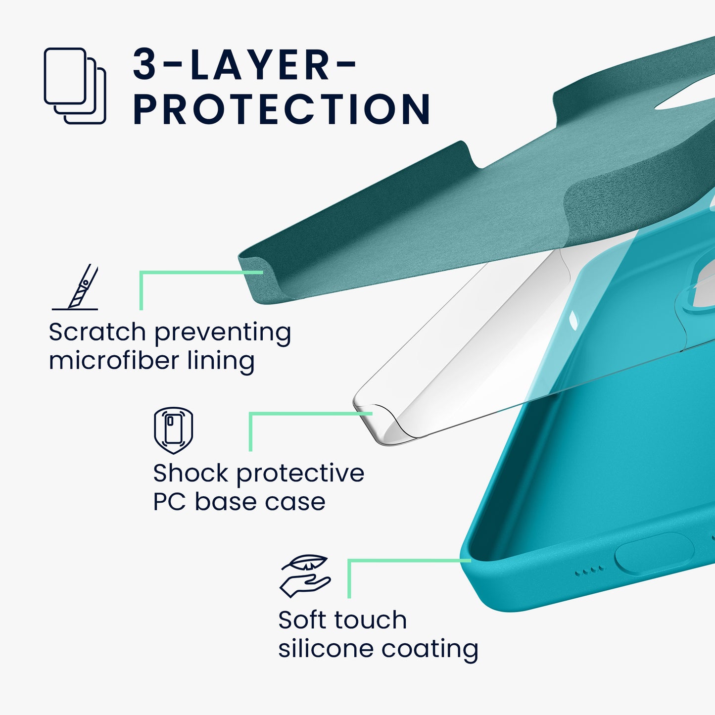 kwmobile Handyhülle für iPhone 15 Case - kabelloses Laden